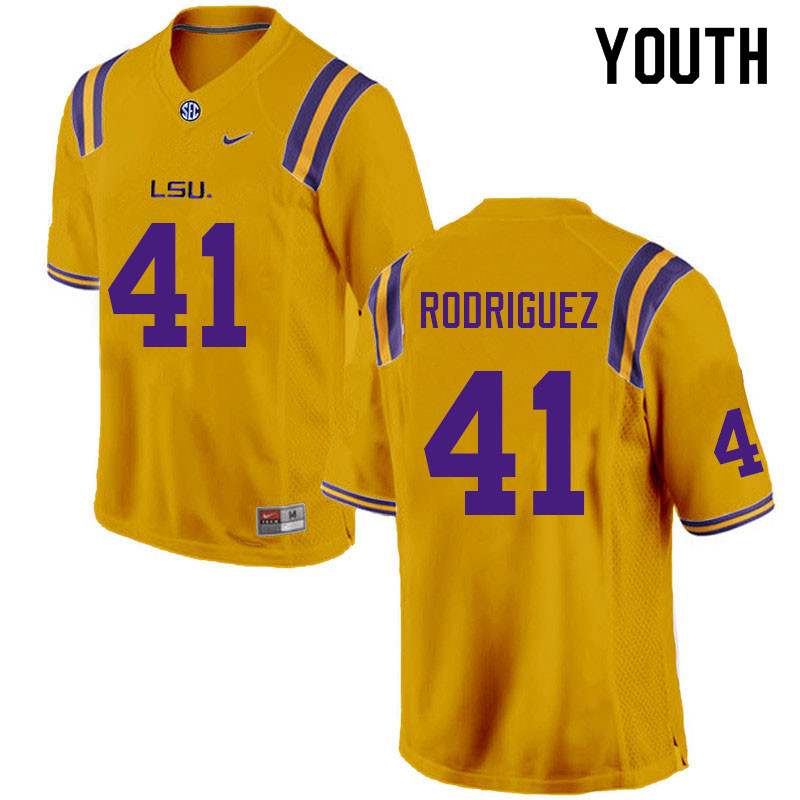 Youth #41 Kyler Rodriguez LSU Tigers College Football Jerseys Sale-Gold